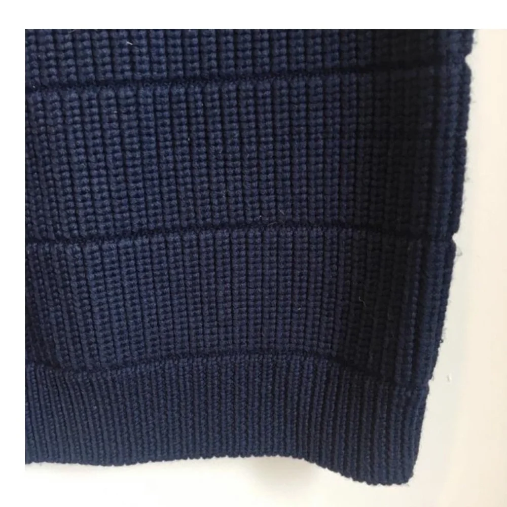 Marc Jacobs Navy Blue Ribbed Knit Sweater Pencil Skirt Size Medium